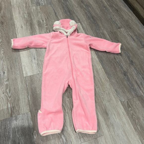 Columbia Baby Pink Teddy Fleece One Piece Jumpsuit 18-25 months - Picture 1 of 7